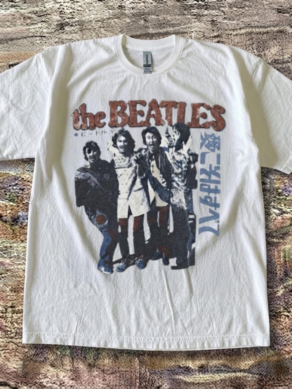 Gildan White The Beatles Vintage-Style Graphic Tee
